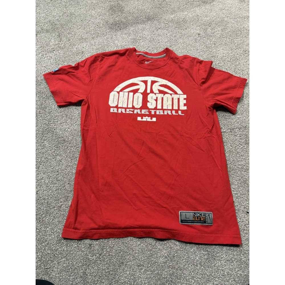 Ohio State Buckeyes Lebron James Basketball Graphic T-Shirt Large Nike Elite LBJ